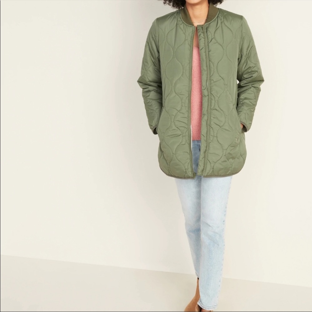 Old Navy Green Water Resistant Sherpa Lined Jacket Coat Size Large